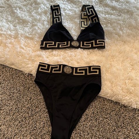 two piece versace bathing suit|Versace medusa bikini.